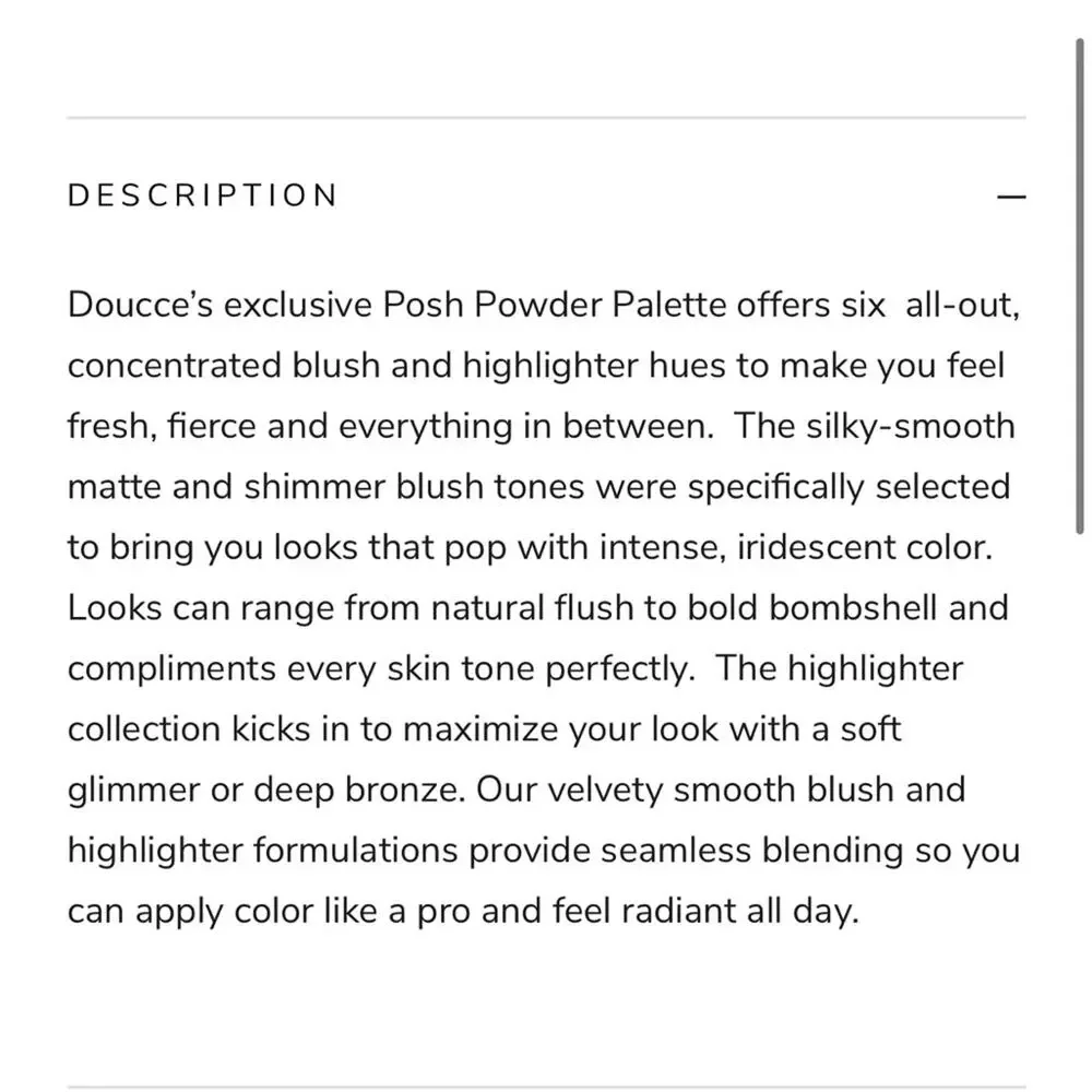 Doucce Posh Powder Palette Face Blush Highlighter